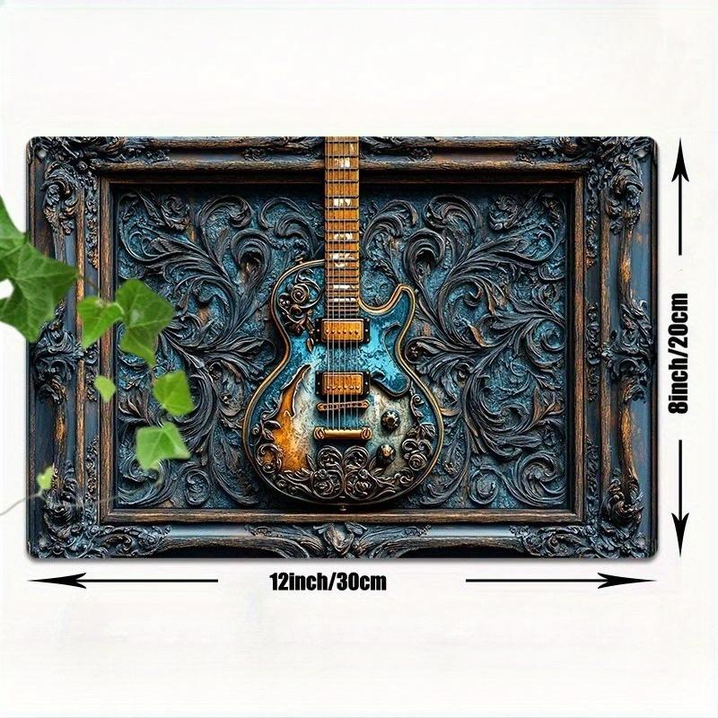

2d Flat 30*20cm, Vintage Acoustic Guitar Wooden Wall Art Wooden Sign for Living Room and Dining Decor, Perfect for Home, Garden, Cafe, Bedroom, Bar. 30*20cm
