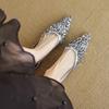 Mode designer spetsiga sandaletter med glitter för kvinnor sexig bakrem sommarskor för fest bling bling paljetter sandalias mujer stor storlek 43