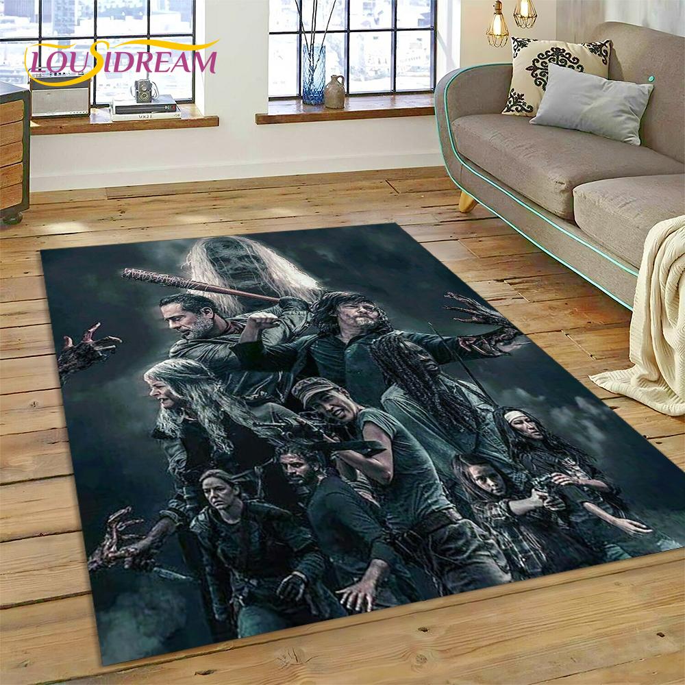 Tappeto 3D The Walking Dead Lincoln TWD TV per Soggiorno Camera da Letto Decorazione Casa, Tappetino da Pavimento Antiscivolo Decorazione per Divano Zerbino