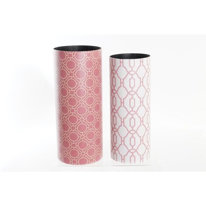 Porte-parapluie - Toile Et Bois - Orange Et Blanc - 23 X 23 X 54,5 Cm - Design Contemporain