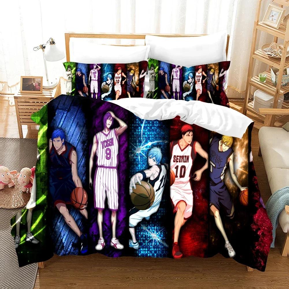 Luxury New 3D Print Anime Kids Kuroko's Basketball Bedding Set Luxury Duvet Cover Set Home Textile Queen King Single Size