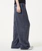 UNKNOWN PLANET Check Elastic Waist Slacks Pants Blue