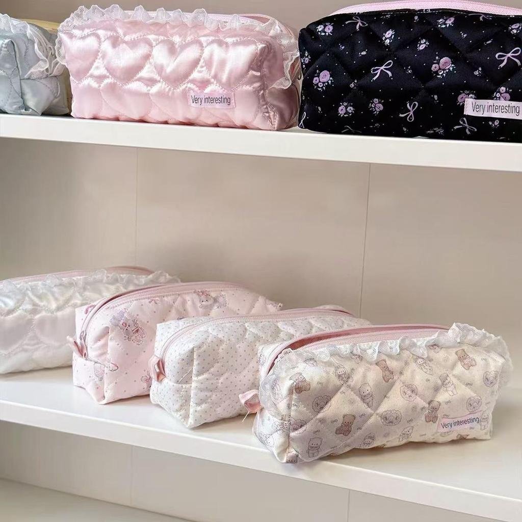 Handmade Cute Satin Pencil Case & Makeup Brush Holder