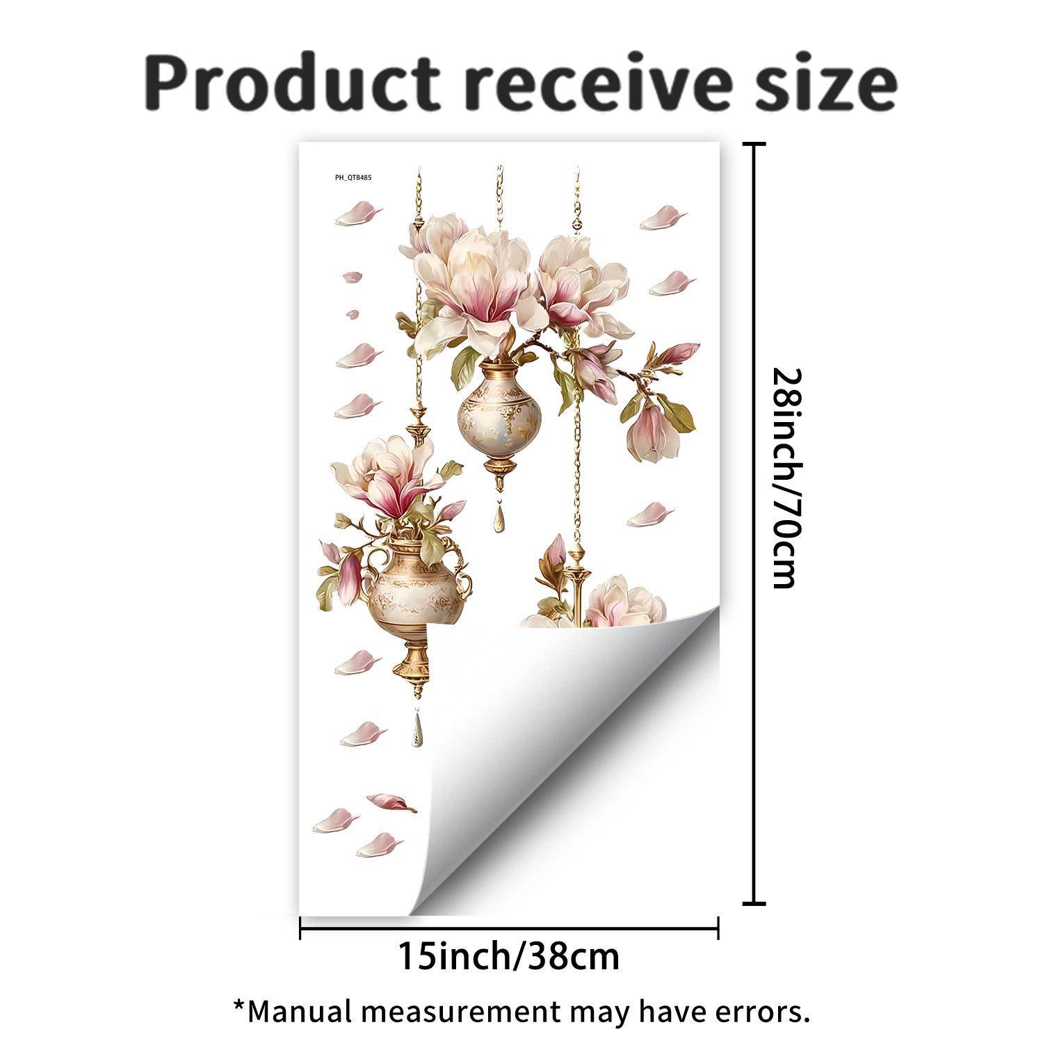 

Vintage Floral Wall Sticker Self-Adhesive Removable for Bedroom Living Room Entryway Background Home Decor 38x70cm різнокольоровий