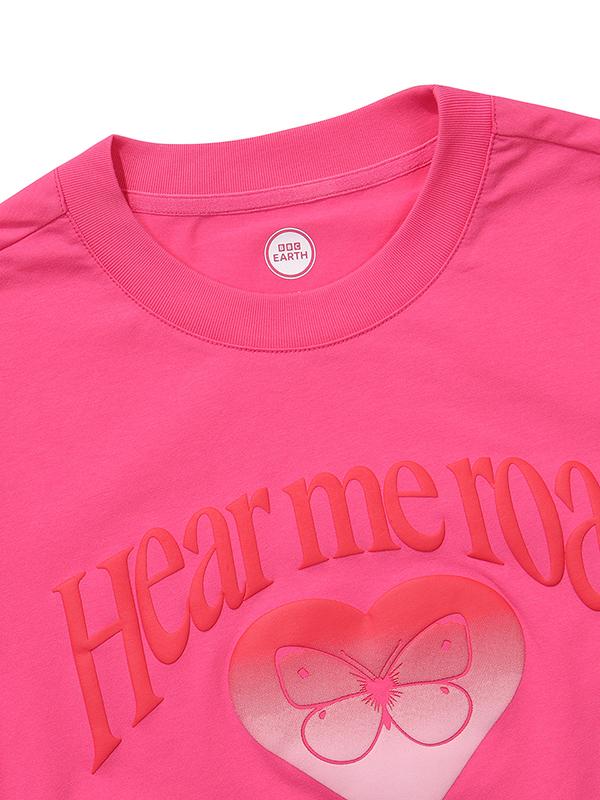 BBC EARTH Heart Graphic Short Sleeve T-Shirt_Pink