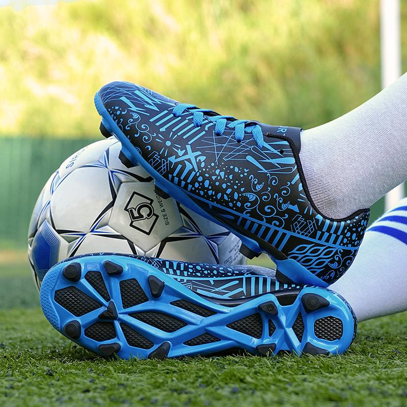 Adult & Youth Unisex Studded Football Shoes - Breathable, Durable, Artificial Turf TF Kicking Shoes for Training