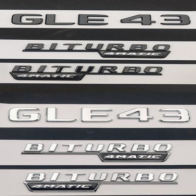 1 Set Car Trunk 3D Badge Rear Sticker Logo For Mercedes Benz GLE43 AMG W167 W166 GLE43 Biturbo 4matic Logo Automotive Accessory