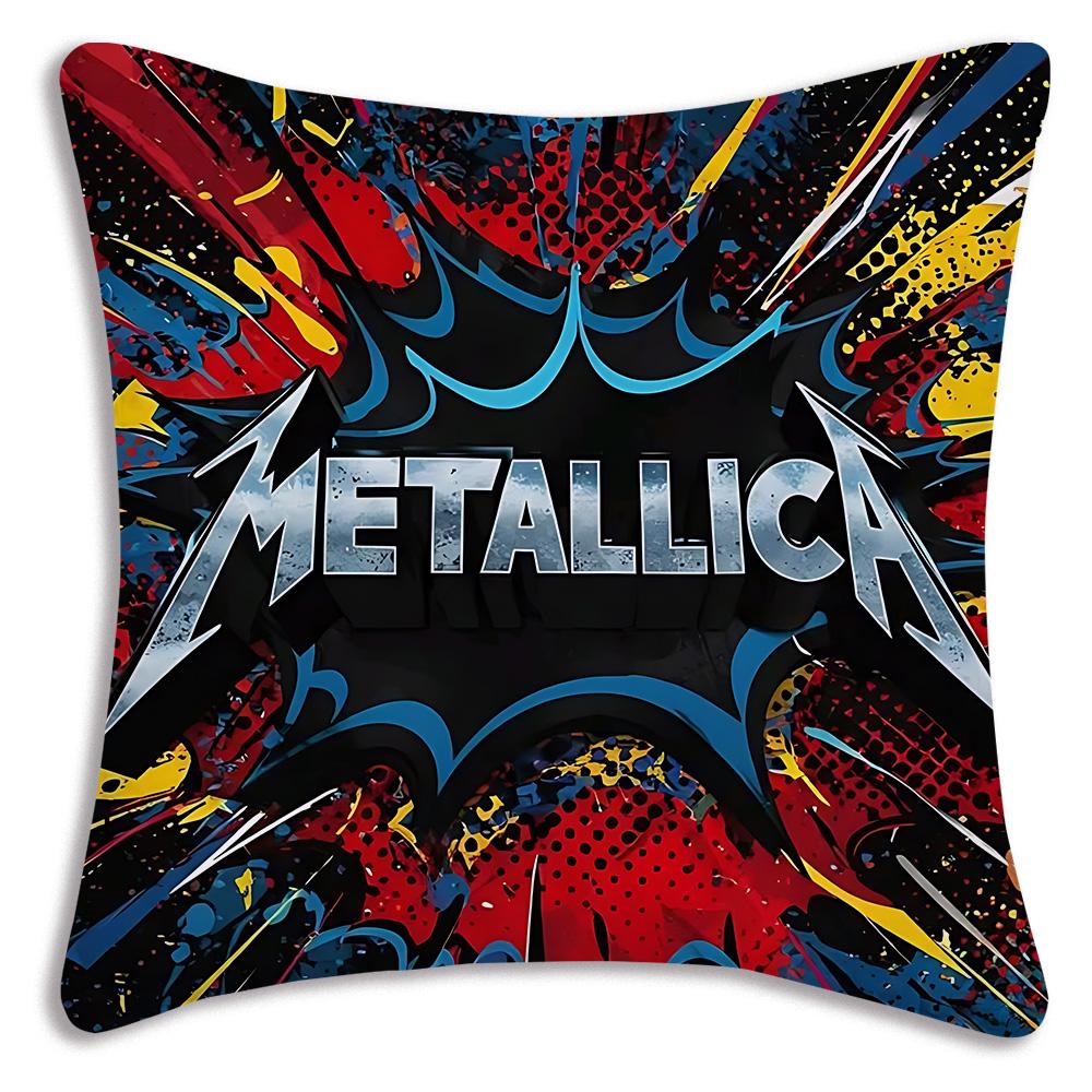 Anime Band M-METALLICAs Pillow Covers Cartoon Sofa Decorative Home Double-sided Printing Short Plush Cute Cushion Cover