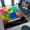 Spiel 3D R-Rainbow F-Friends Cartoon Kunst Teppich für Schlafzimmer Wohnzimmer Sofa Zuhause Fußmatte Dekor,Große rutschfeste Kinderspiel-Bodenmatte