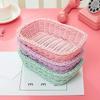 Scatola portaoggetti in plastica intrecciata organizer per scrivania ufficio colori caramella due forme disponibili per articoli domestici