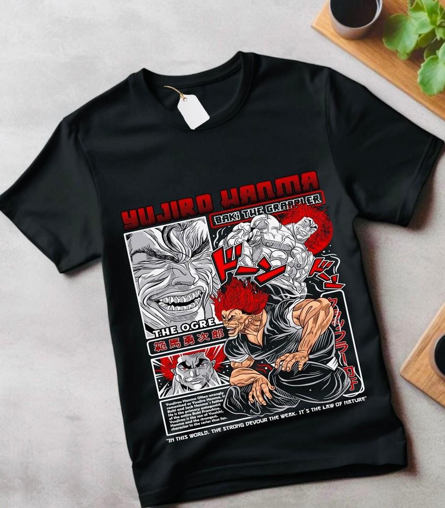

Футболка Baki the Grappler Баки Ханма Юдзиро Ханма Баки Аниме Подарок Футболка Все Размеры 4XL
