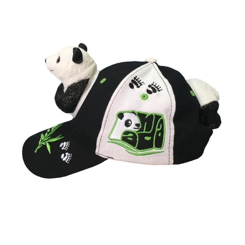 3D Panda Baseball Hat for Adult Children Adjustable Cartoon Designs for Outdoor Activity Travel and Family Gathering Use