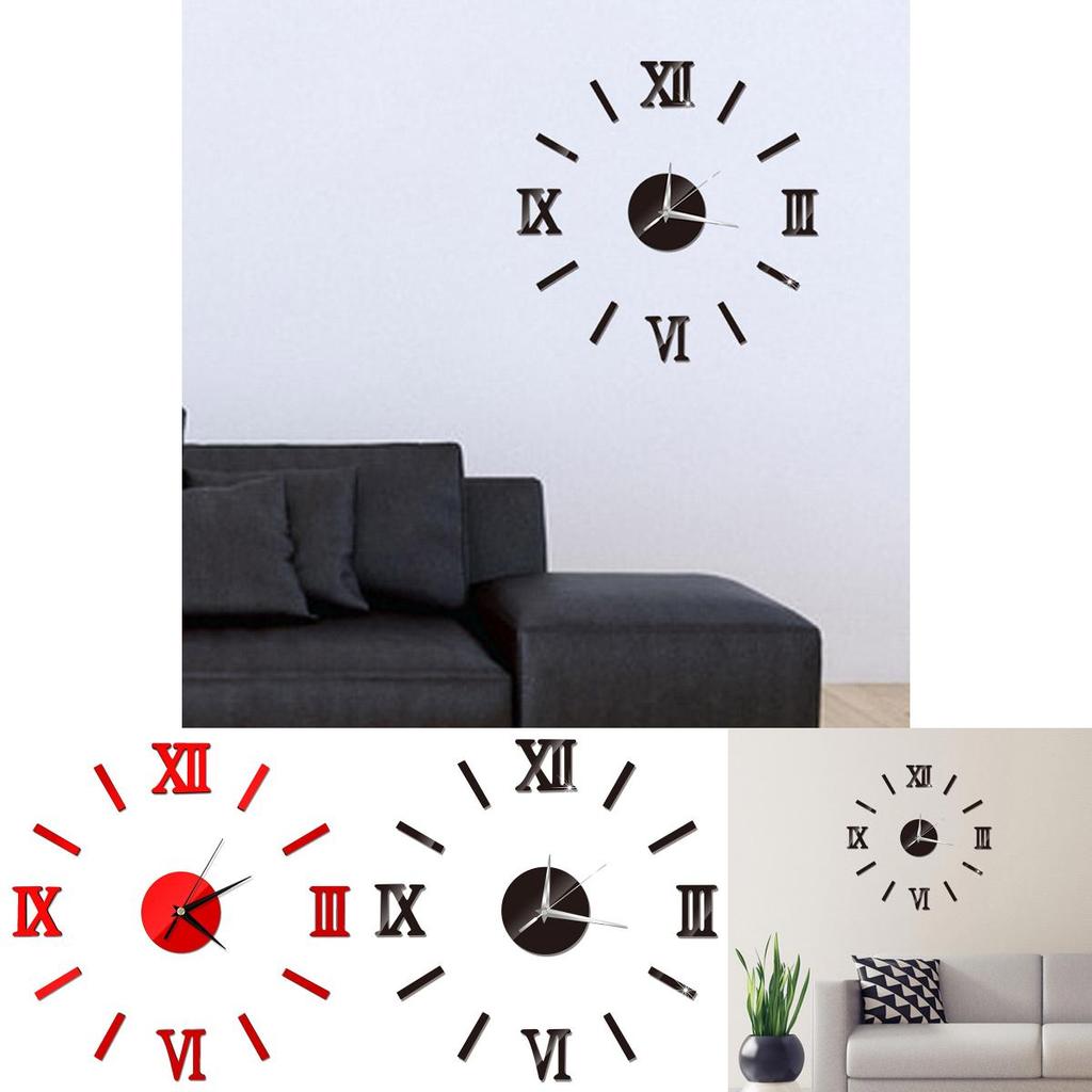 Wanduhr DIY Uhr Zuhause Moderne Dekoration 3D Kristallspiegel Kunst Aufkleber Abziehbilder