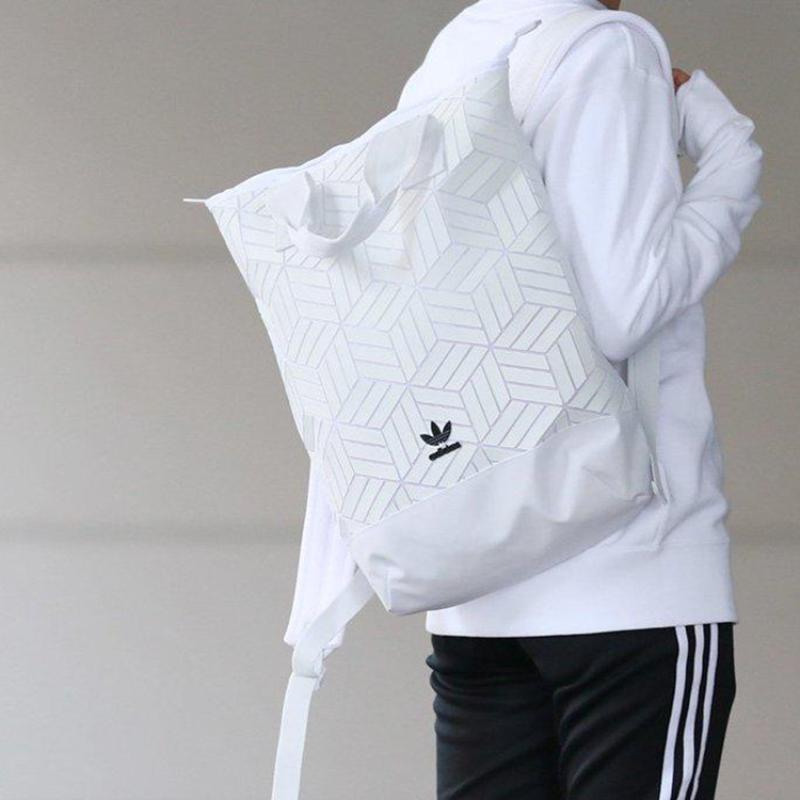Adidas Originals Issey Miyake, Collaboration Polyurethane Artificial Leather Backpack Unisex White Adidas DV0201