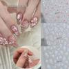 Taro Butterfly Floral 5D Embossed Nail Stickers - Light Purple Oil Painting Style