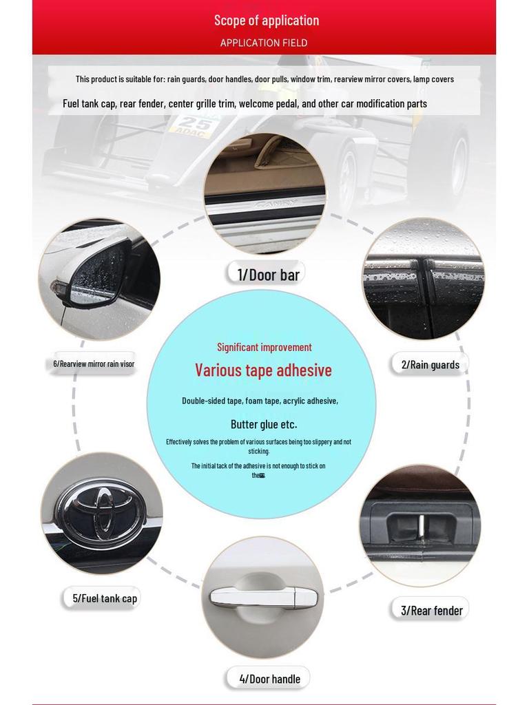 Klebeband-Haftverstärker für Autos: Zweiseitiger Primer, Starker Halt, 10 ml Klebebehandlungsmittel
