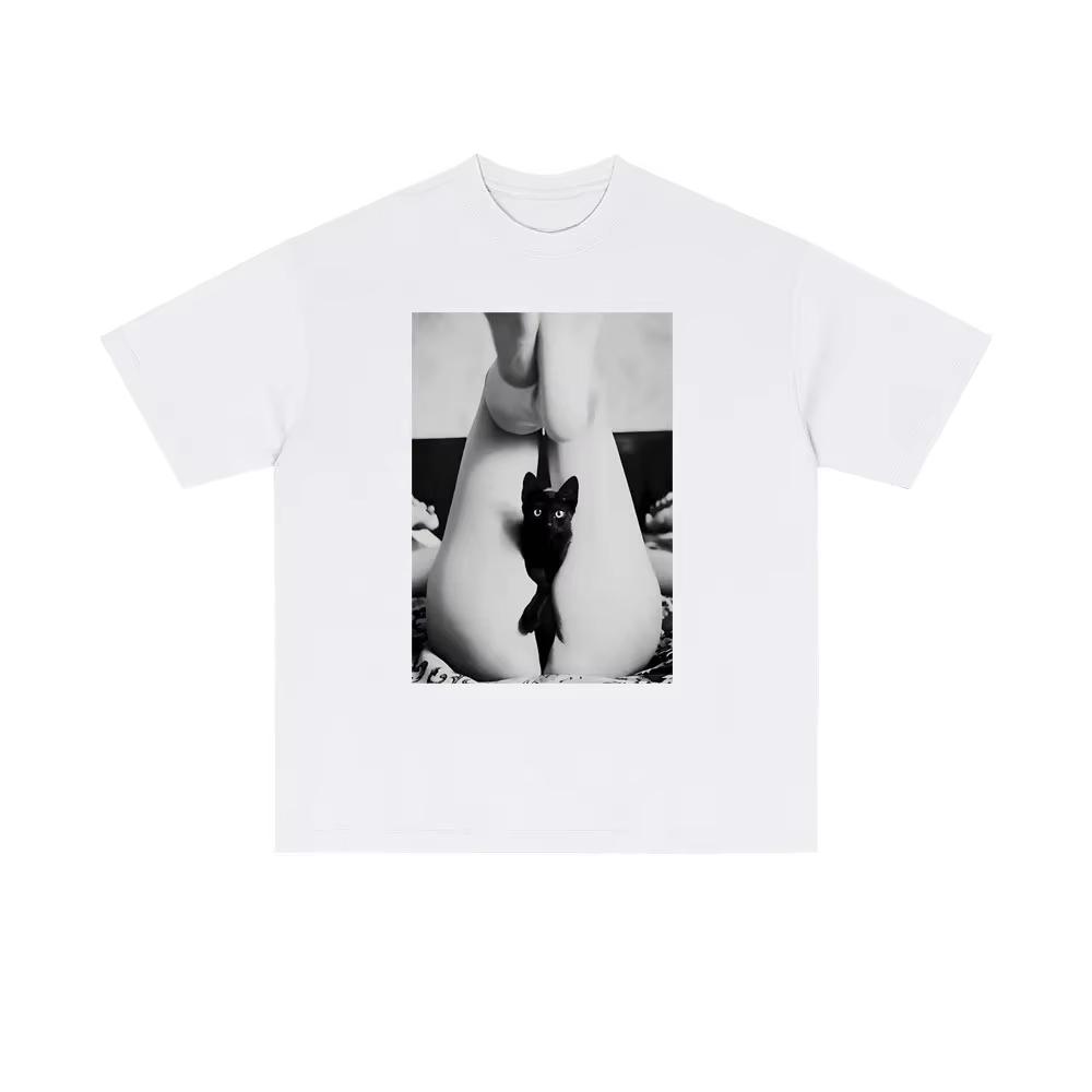 New Camiseta Sexy Para Gatos Negros Para Chicanforma De Manga Grande Y Corta Para El Verano kawaii clothes y2k top