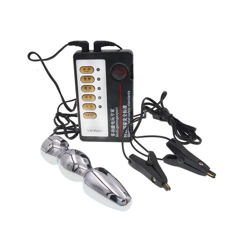 Metal Bipolar Electric Shock Butt Plug Straight Plug Anal Yin Bolt Chrysanthemum Back Court Masturbation Sex Sex Tool Adult Climax