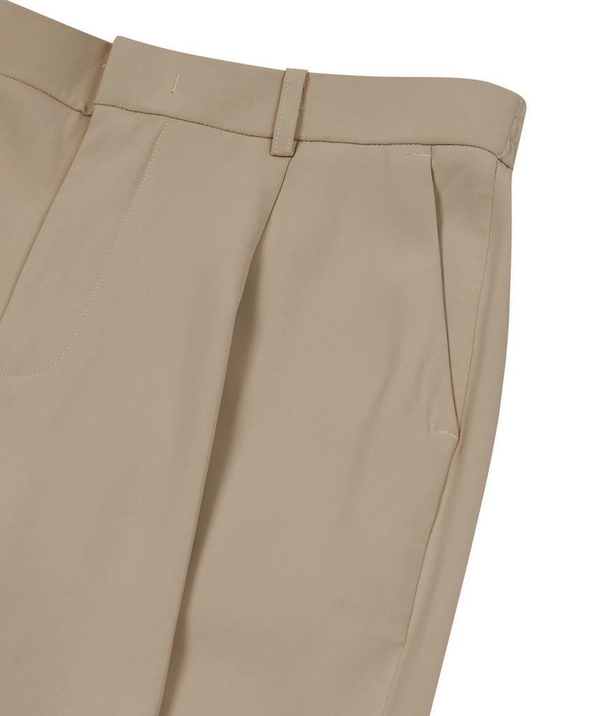 IRONYPORNO WHITELINE 86-Iro269 Monotone Parachute Wide Pants Light Beige