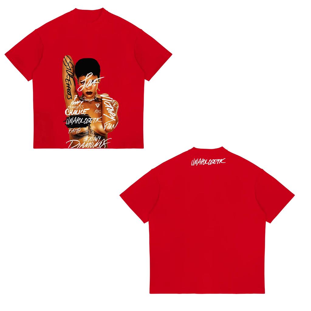 Rihanna Flipping It Graphic Print Summer Luxury Brand 100% Cotton Unisex Short‑Sleeve Streetwear T‑Shirt