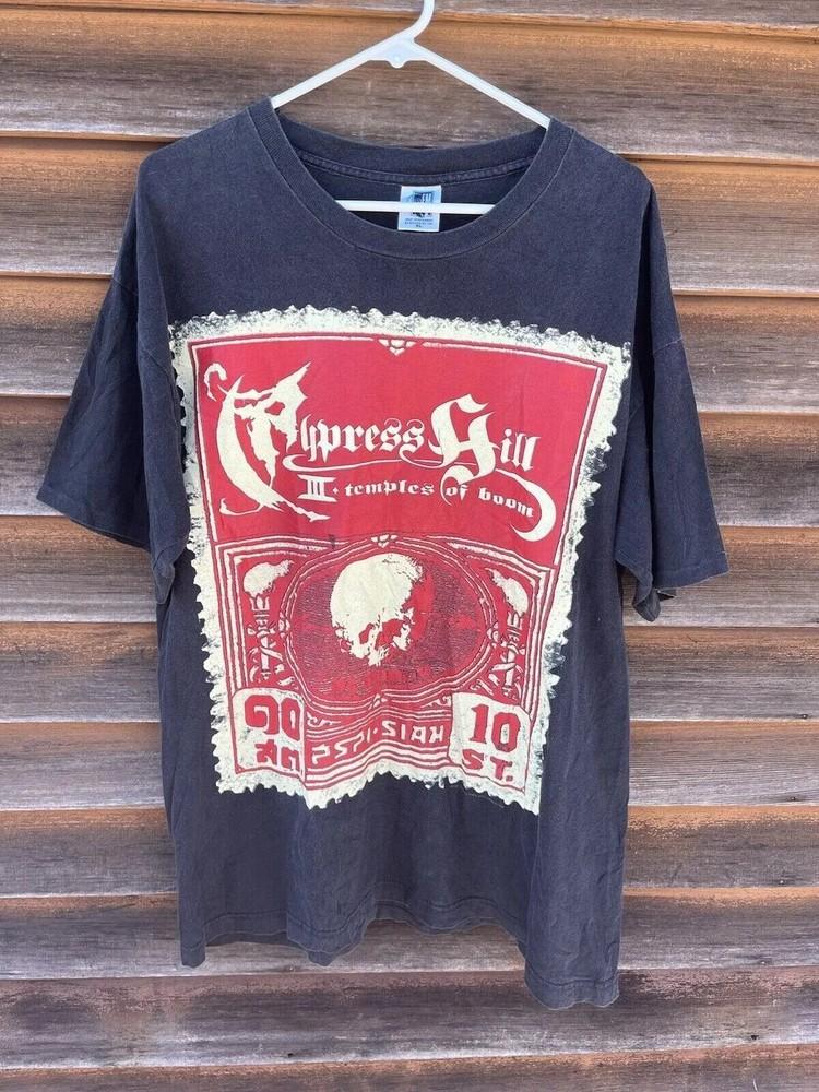 

Vintage 1995 Cypress Hill Temples Of Boom Black Unisex Tshirt Reprint S-5XL Unisex T-Shirt XL