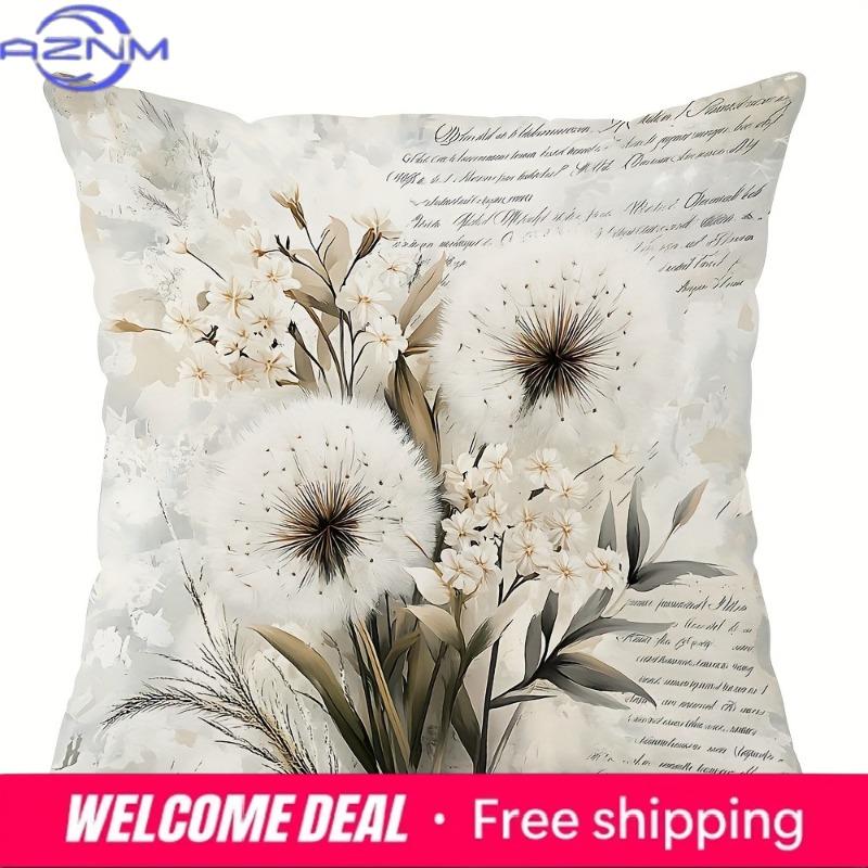 Vintage Floral Script Heritage Pillowcasesliving Room Sofa Cushion Cover, Soft And Comfortable, Bedroom Room Decoration
