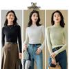 Chushen Women's Semi-High Collar Wool Blend Knit Sweater