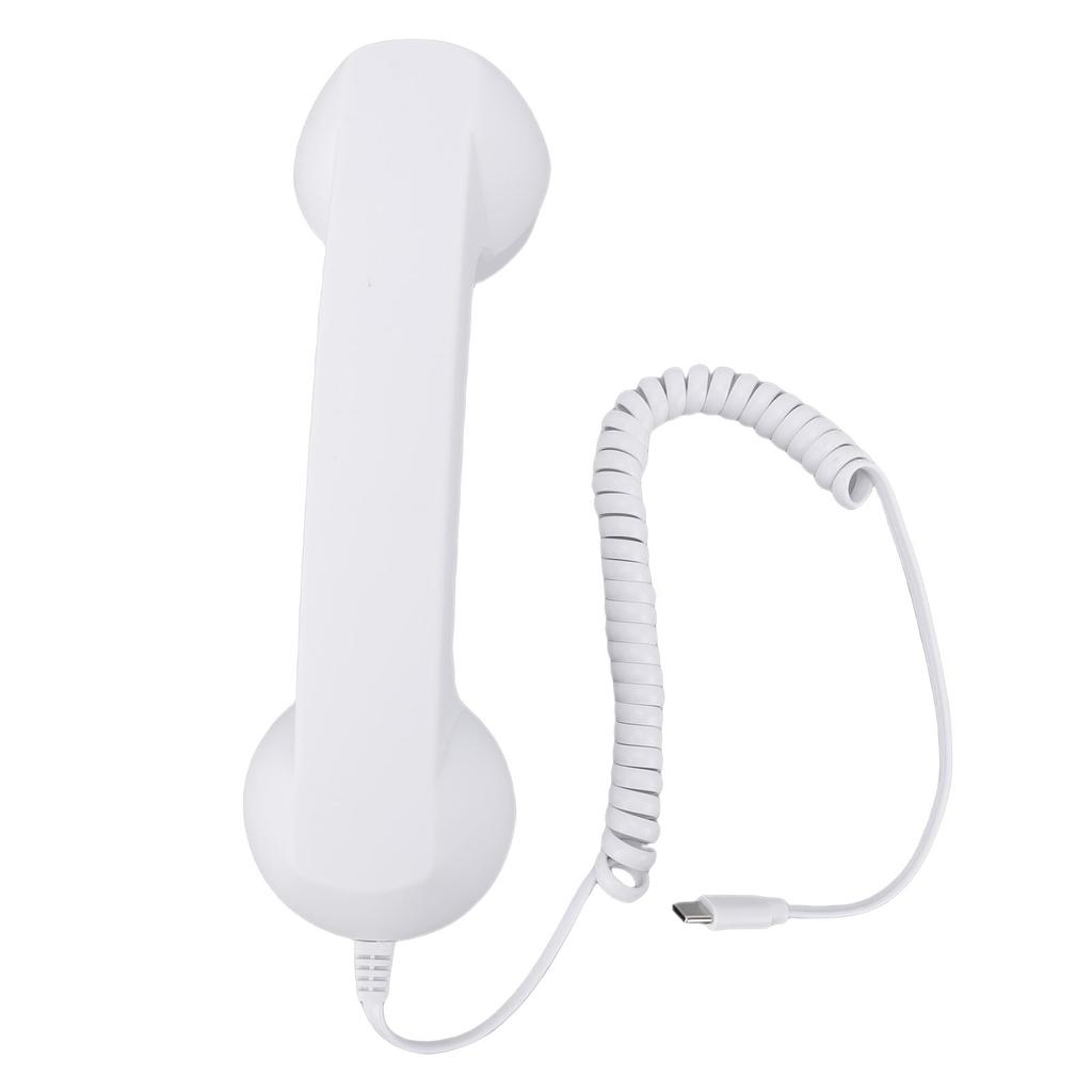 Retro-Telefonhörer mit Lautstärkeregelung Ergonomischer Typ-C-Kabel-Telefonhörer-Empfänger für Mobiltelefon Videoanruf Konferenz