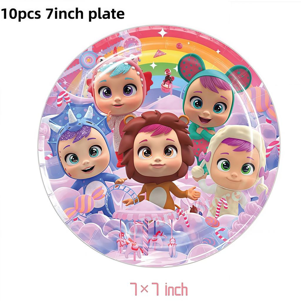 Cry Babiesed Birthday Party Decorations Tableware Plate Cup Balloon 1St Year Boy Girl Birthday Decor Baby Shower Supplies Gifts