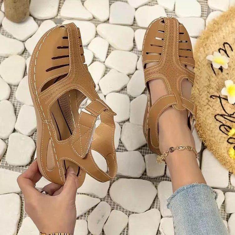 

Пройдите через четыре сезона, комфортные и неизменные, наши повседневные сандалии, позволяют вам путешествовать без забот, резиновый средний каблук ( 43 светло-коричневого