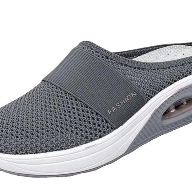 Spring and summer new large size lazy shoes one pedal bag head mesh mesh shoes women's slippers women's large size
