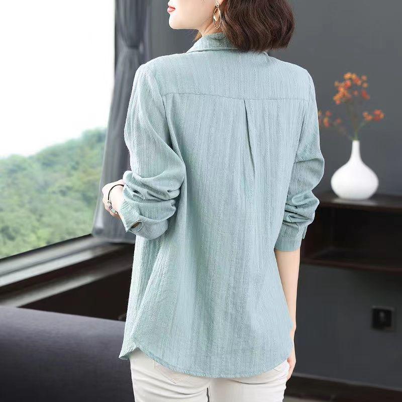 Loose Fashion Women's 2025 Temperament Coat: European & American Long Sleeve Slimming Shirt, Plus Size Available for Spring