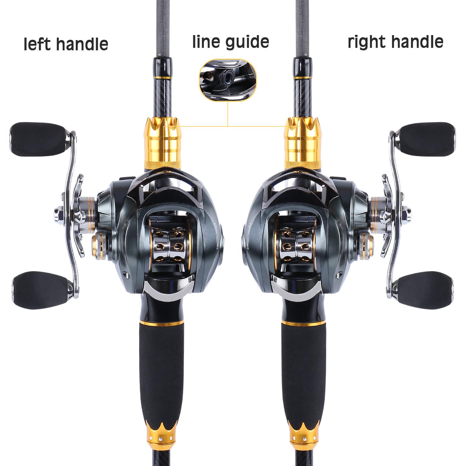 

Набор удочек и рыболовных катушек из углеродного волокна, высокоскоростные катушки для приманки 7,0:1, прочный рыболовный комплект 1.8mRod Left hand reel