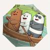 We Bare Bears Friends Automatic Folding Umbrella, Self-Opening/ Closing, Durable Windproof Travel Umbrella for Outdoor Adventures A0826086