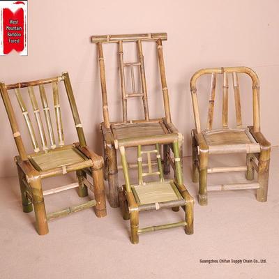 Silla Retro Tejida a Mano de Bambú y Ratán para Hogar y Balcón