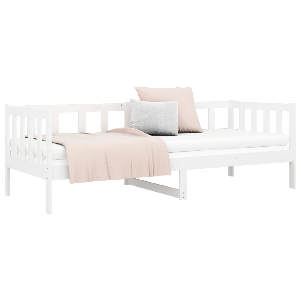 Daybed without Mattress White 90 x 190 cm Solid Pine Wood