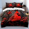 Red Bird Nature Decor 3Pc Multiple Sizes Kid'S And Adults' Bedroom Exquisite 3Pc Bedding Set, Gift