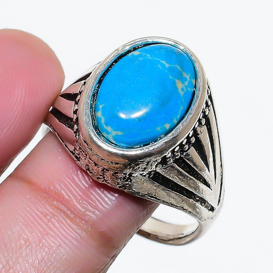 Natural Arizona Turquoise Gemstone 925 Sterling Silver Jewelry Ring Size 11 AR-18273