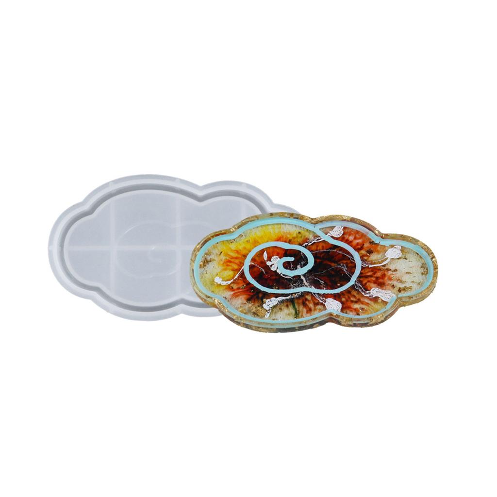 Cloud Shape Tray Molds DIY Earring Jewelry Storage Tray Candle Holder Mold Plate Dish Container Resin Casting Mould