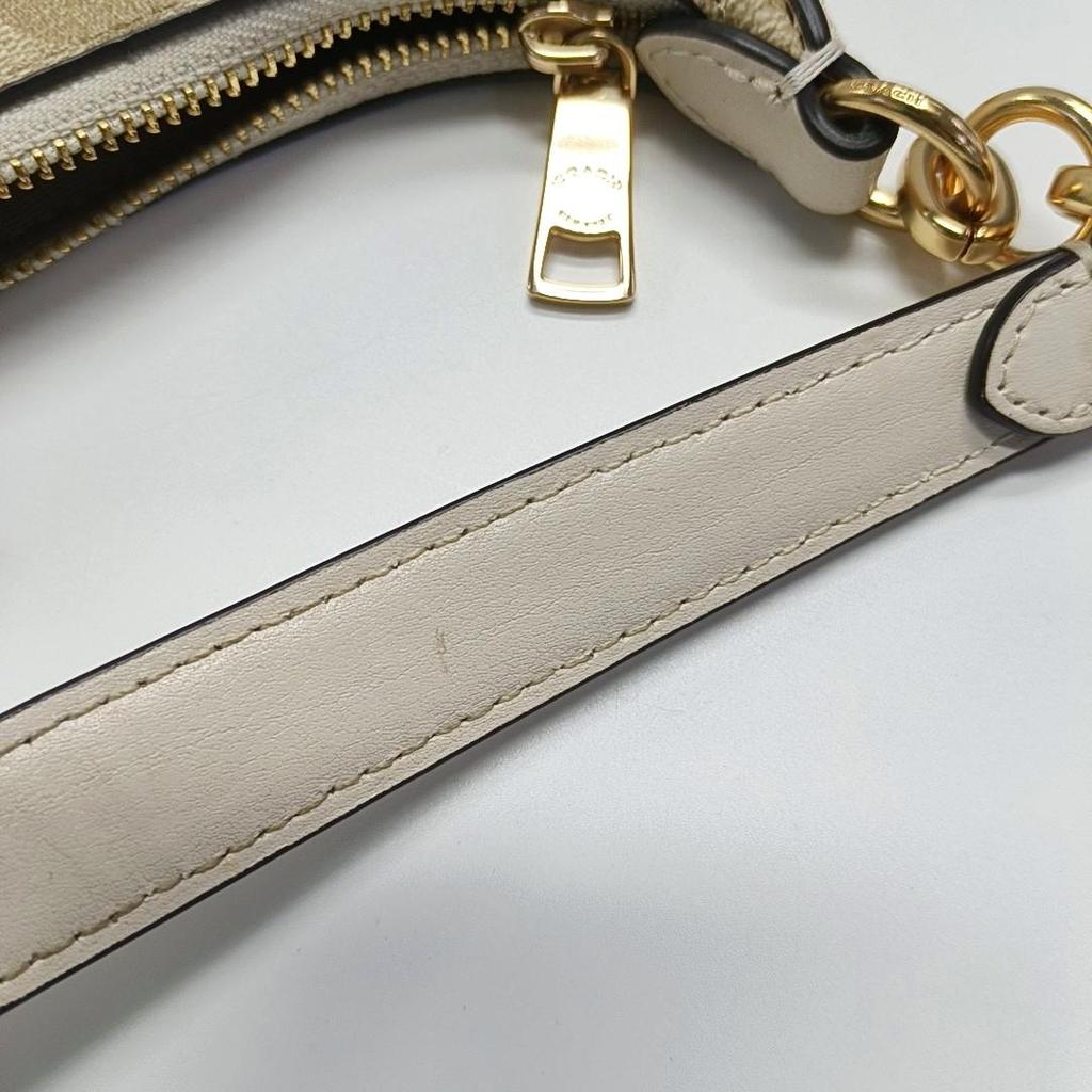 [Tweedehands] Payton 21 Klassieke Monogram Ritssluiting PVC Leer Halve Maan Schoudertas - Uitstekend #DDBKMQ