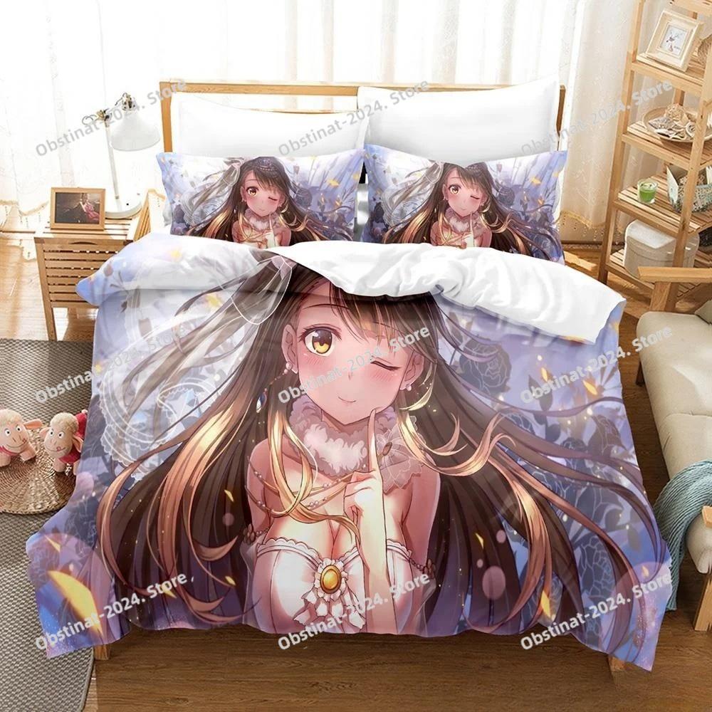 Fashion New Kawaii Love Live! Bedding Set Cartoon Anime Three-piece Set Adult Kid Bedroom Duvet Cover Sets Home Textiles