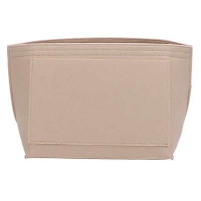 Purse Organizer Insert Felt Makeup Bag Organizer Insert Large Capacity Handbag Organizer for Handbags L Size Brown