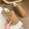 Suede Fluffy Slippers Women's Outer Wear 2025 New Winter Plush Thick-bottomed Bag Head Warm Half Slippers Fashion Trend
