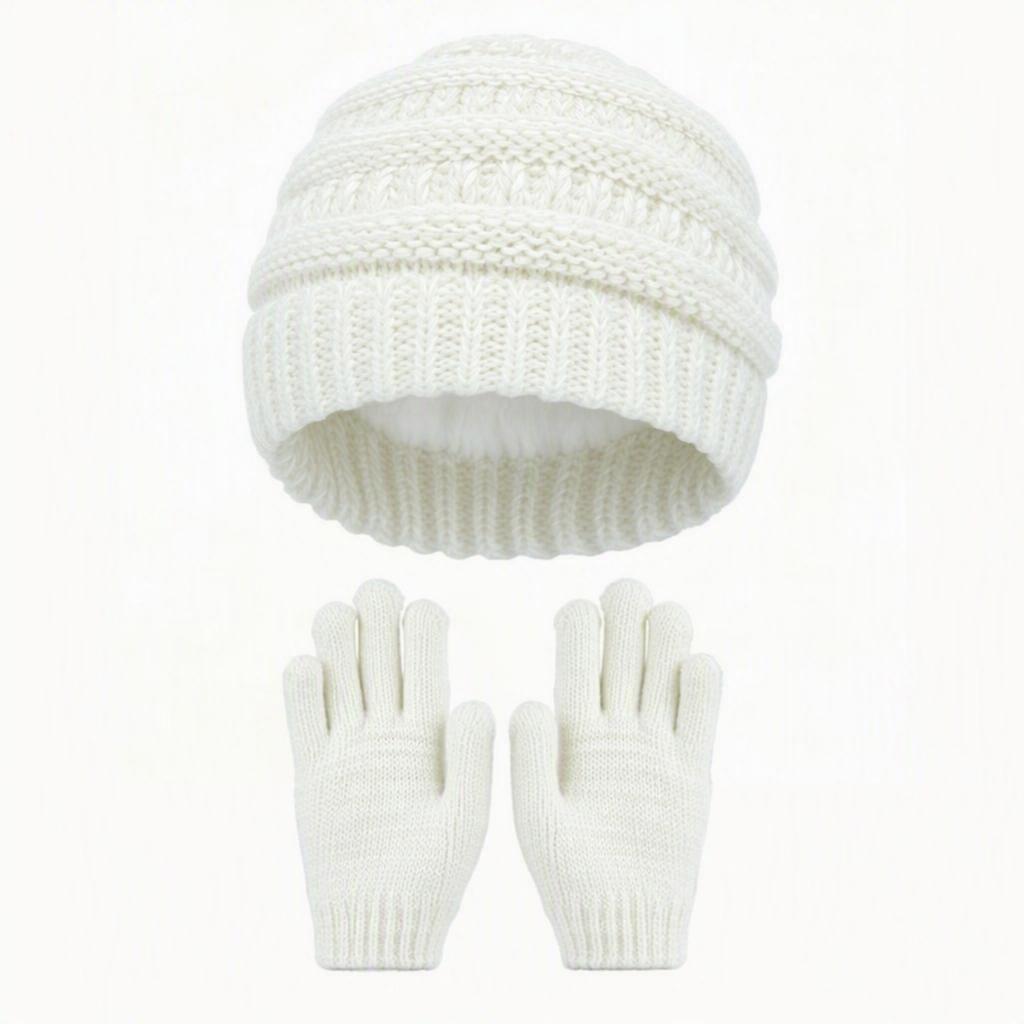 Kinderen Winter Warm Gebreide Set Pompon Muts Sjaal Handschoenen 3-Delige Set Of Enkele Muts Winddicht Oorbescherming Voor Jongens Meisjes Koud Weer Buiten