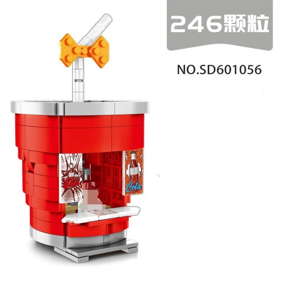 SEMBO Blocks New Street Mini Shop Coffee Building Bricks for Children Toy Hamburger Store Kids Toys Brinquedos Girls Boy Gifts