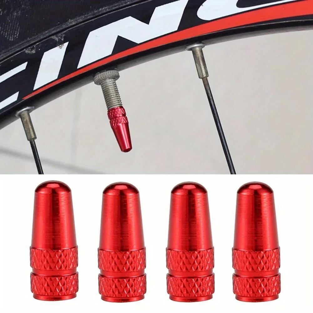 4PCS French Valve Caps CNC Bicycle Aluminum Valve Caps Colored Valve Covers Valve Stems 1