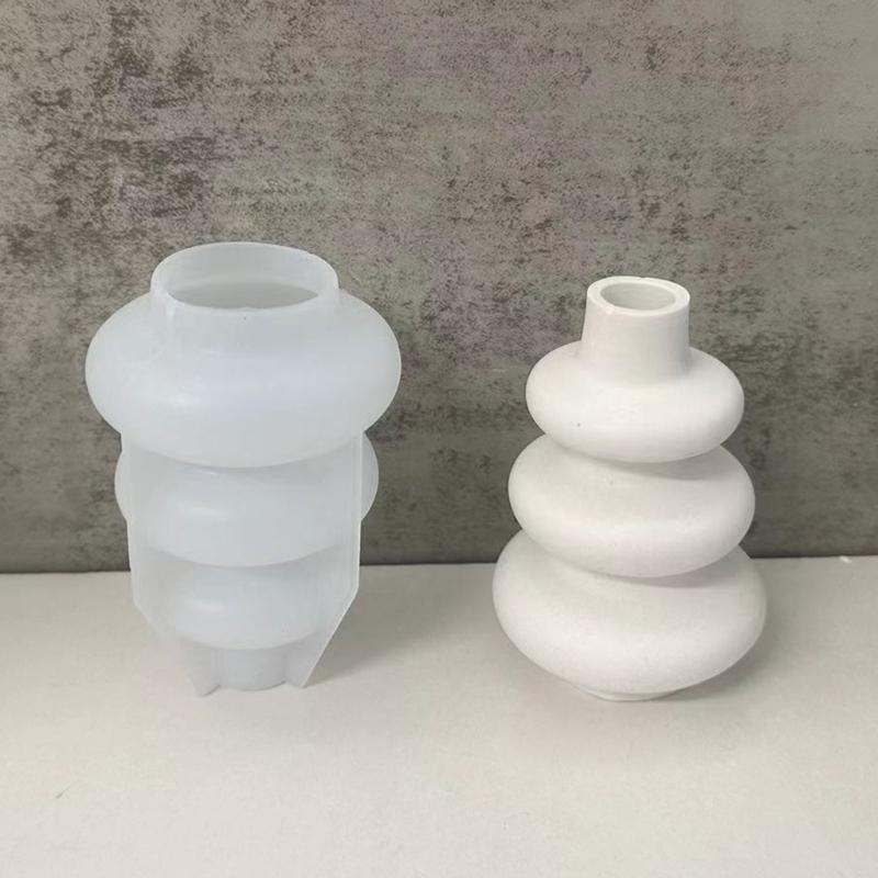 Handcraft Silicone Vase Maker Unique Wedding and Party Decoration Making Mould Round Floral Containers Making Mold