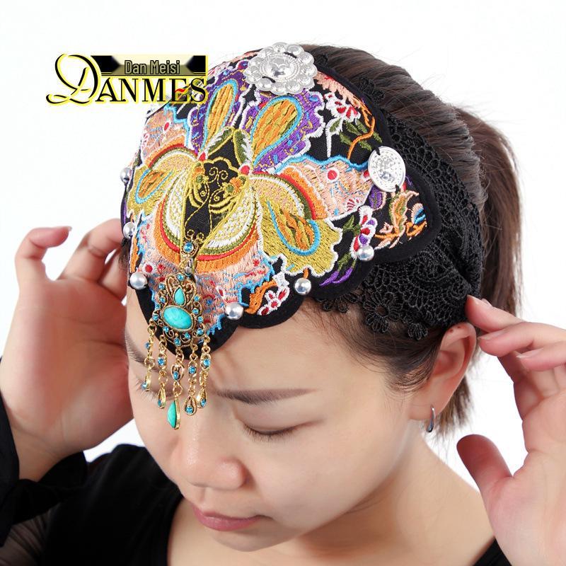 

2025 Ethnic Embroidered Headband Hair Clip for Travel & Photography