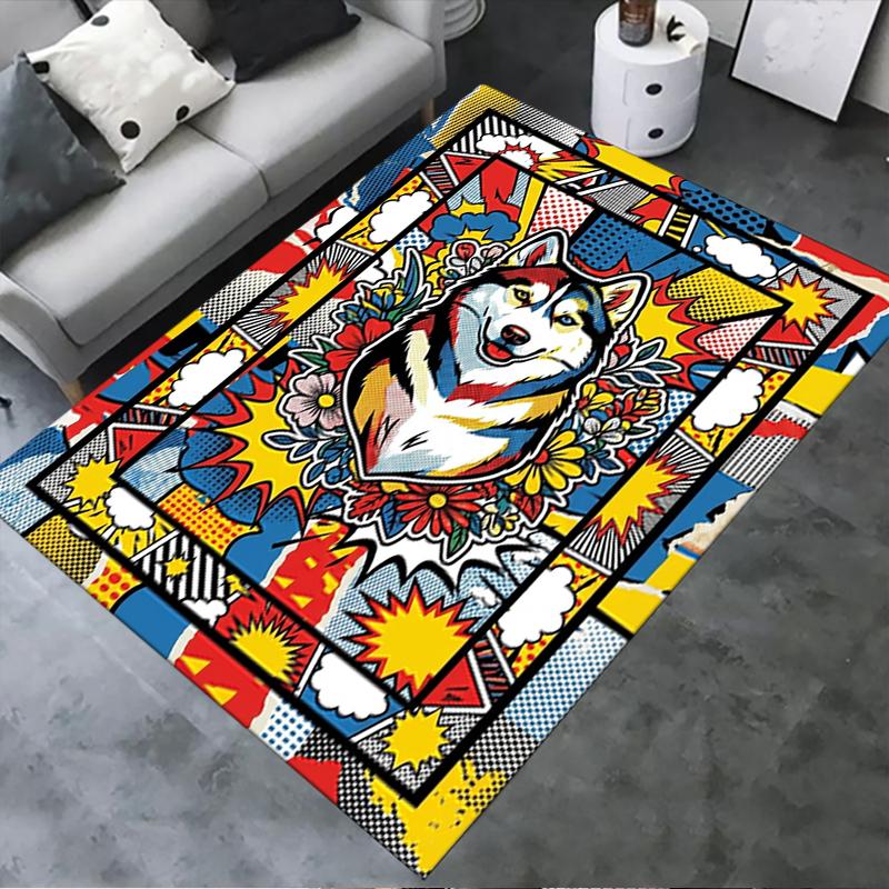 2025 New Husky Dog Carpet Rug for Living Room Bedroom Home Sofa Decoration,Kids play Non-slip Floor Mat66