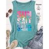 2026 Trendy SUN SALT SAND Beach Sunset Print Women Sleeveless Vest High Quality Casual Summer Tank Top